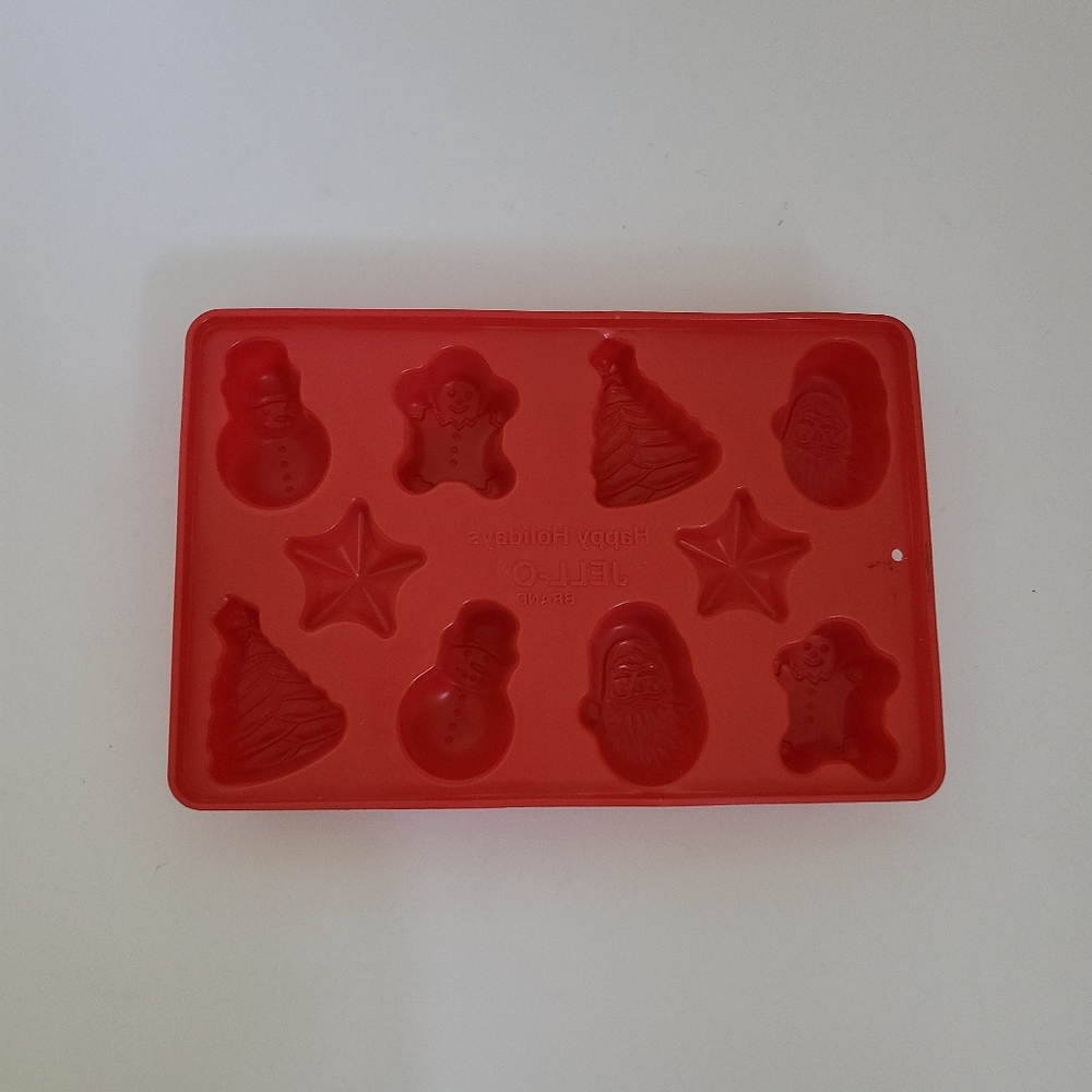 Happy Holidays Jell-O Jello Red Christmas Mold